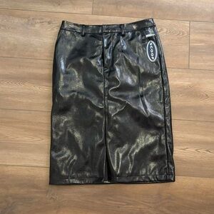 scoop walmart faux leather midi skirt